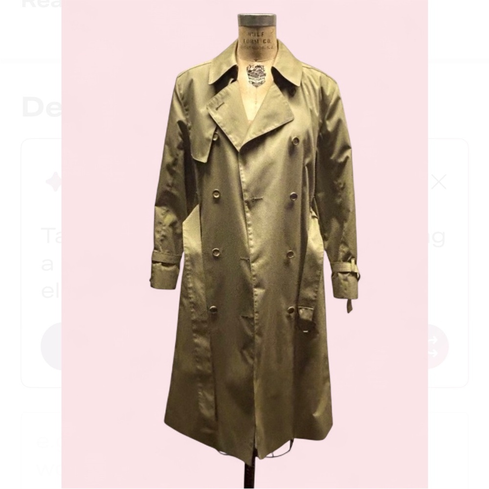 London Fog Tan Trench Coat - Picture 2 of 15